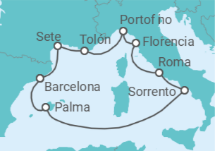 Itinerario del Crucero De Miró a Miguel Ángel - Regent Seven Seas