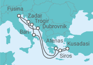 Itinerario del Crucero Un viaje entre joyas adriáticas y riquezas históricas - Explora Journeys