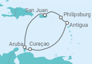 Itinerario del Crucero Aruba, Curaçao, Antigua Y Barbuda, Saint Maarten - Virgin Voyages