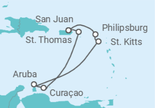 Itinerario del Crucero Acción de Gracias: St. Isles, Aruba & Curaçao - Virgin Voyages