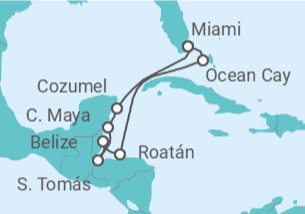 Itinerario del Crucero Un viaje entre paraísos tropicales y misterios mayas - Explora Journeys