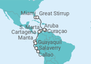 Itinerario del Crucero Antillas a los Andes - Oceania Cruises