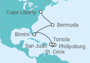 Itinerario del Crucero De Nueva York a San Juan: Bermudas y el Caribe - Virgin Voyages