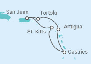 Itinerario del Crucero Caribe Este: Islas Vírgenes y Santas - Virgin Voyages