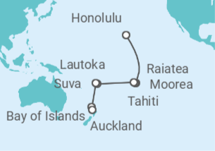 Itinerario del Crucero Desde Honolulu a Auckland - Celebrity Cruises