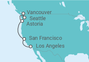 Itinerario del Crucero Costa del Pacífico - NCL Norwegian Cruise Line