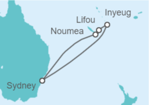 Itinerario del Crucero Nueva Caledonia - Carnival Cruise Line