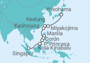Itinerario del Crucero Archipiélagos del Este - Oceania Cruises