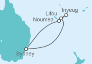 Itinerario del Crucero Nueva Caledonia - Carnival Cruise Line