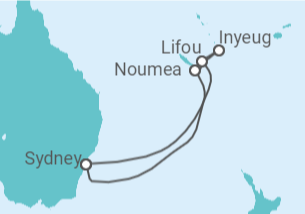 Itinerario del Crucero Nueva Caledonia - Carnival Cruise Line