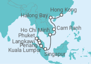 Itinerario del Crucero Tailandia, Malasia, Vietnam - Princess Cruises