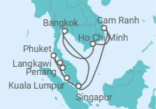Itinerario del Crucero Tailandia, Malasia, Vietnam - Princess Cruises