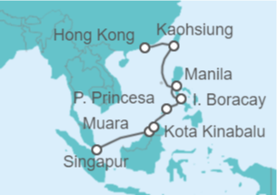 Itinerario del Crucero Palmas y pagodas - Oceania Cruises