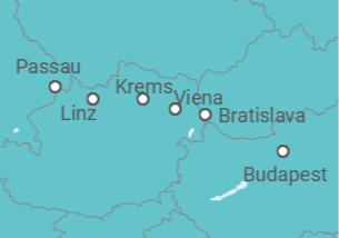 Itinerario del Crucero Austria, Hungría - Riverside