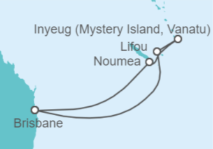Itinerario del Crucero Nueva Caledonia - Carnival Cruise Line