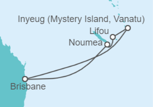 Itinerario del Crucero Nueva Caledonia - Carnival Cruise Line