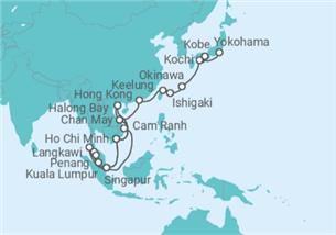 Itinerario del Crucero Sudeste Asiático con Japón - Princess Cruises