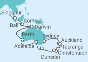 Itinerario del Crucero Australia y el Sudeste Asiático - Princess Cruises