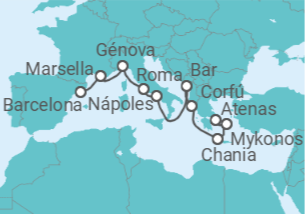 Itinerario del Crucero Francia, Italia, Grecia - Princess Cruises
