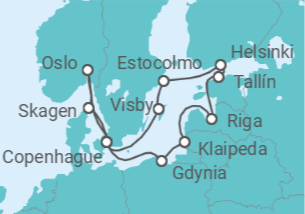 Itinerario del Crucero Noruega, Dinamarca y Suecia - Princess Cruises