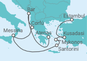 Itinerario del Crucero Suspiros del Mediterráneo - Princess Cruises
