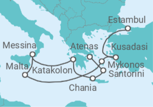 Itinerario del Crucero Encantos del Mediterráneo: Islas Griegas y Turquía - Princess Cruises