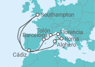 Itinerario del Crucero Aventura por el Mediterráneo Occidental - Princess Cruises