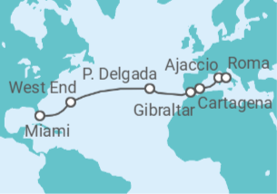 Itinerario del Crucero Travesía Transatlántica - Princess Cruises