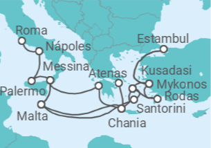 Itinerario del Crucero Mediterráneo Épico - Princess Cruises