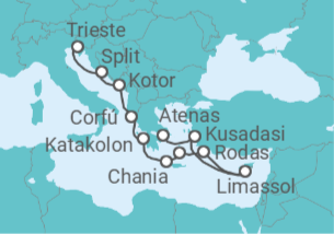 Itinerario del Crucero Tesoros del Mundo Clásico - Princess Cruises