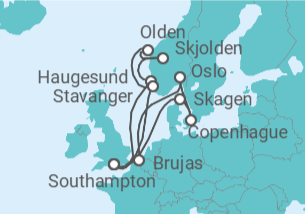 Itinerario del Crucero Ruta de los Mares del Norte - Princess Cruises