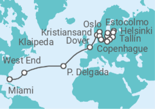 Itinerario del Crucero Gran Ruta Escandinava y Báltica desde América - Princess Cruises