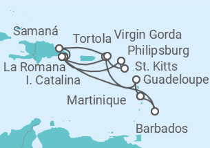 Itinerario del Crucero Martinica, Islas Vírgenes, República Dominicana - MSC Cruceros