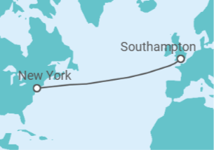 Itinerario del Crucero Transatlántico desde Reino Unido  - Cunard