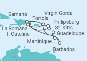 Itinerario del Crucero Martinica, Islas Vírgenes, República Dominicana - MSC Cruceros