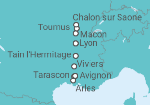Itinerario del Crucero Postales del sur de Francia - Riverside