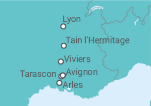 Itinerario del Crucero Soirée en el sur de Francia - Riverside