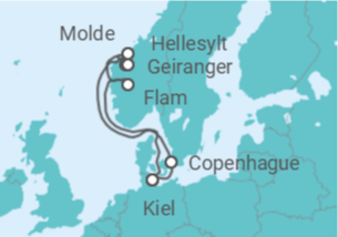 Itinerario del Crucero Esplendor de Noruega  - Con vuelos - MSC Cruceros