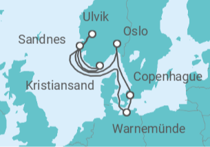 Itinerario del Crucero Alemania, Noruega - Con vuelos - MSC Cruceros