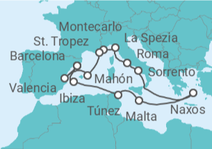 Itinerario del Crucero Un viaje ampliado bañado por el sol y repleto de maravillas atemporales - Explora Journeys