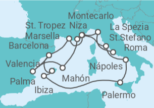 Itinerario del Crucero Un viaje ampliado con maravillosas islas y todo el glamur de la Costa Azul - Explora Journeys
