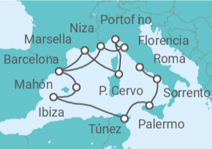 Itinerario del Crucero Un largo viaje desde las joyas italianas hasta las delicias de la Riviera - Explora Journeys