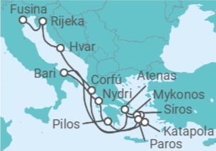 Itinerario del Crucero Un viaje ampliado de sueños isleños y costas brillantes - Explora Journeys