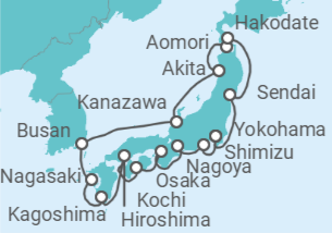 Itinerario del Crucero Osaka, Kochi, Nagoya y Busan - NCL Norwegian Cruise Line