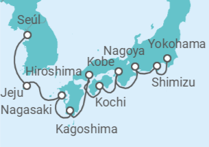 Itinerario del Crucero Osaka, Kochi, Jeju y Nagoya - NCL Norwegian Cruise Line