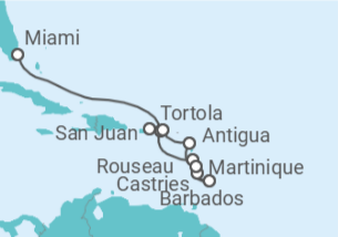 Itinerario del Crucero Pasaje tropical - Regent Seven Seas
