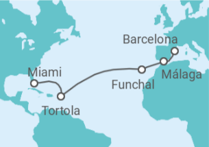Itinerario del Crucero Felices fiestas por el Océano Atlántico - Regent Seven Seas