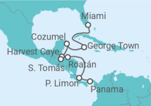 Itinerario del Crucero Playas medialuna y pueblos coloridos - Regent Seven Seas