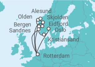 Itinerario del Crucero Noruega, Holanda - Holland America Line