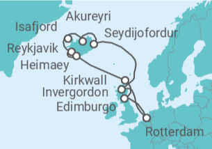 Itinerario del Crucero Reino Unido, Islandia - Holland America Line